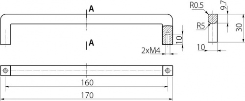 Ручка GTV BAGIO 160 мм, хром (UZ-BAGIO-160-01)_01
