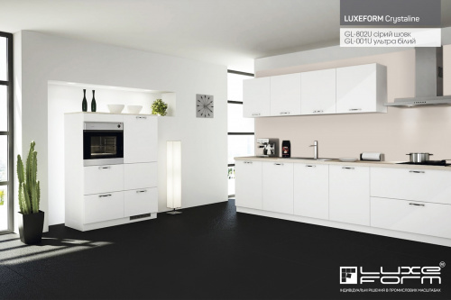 Фасад LUXEFORM Crystaline TopX1802 високоглянцевий GL-802U сірий шовк вигляд 1