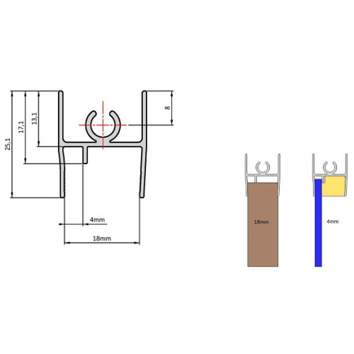 Рамка верхня NOVO PRO 18/4 мм, L=3 m, білий (A-LG18-300-10)_02