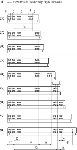 Направляюча MODERN SLIDE нижнього кріплення повного висуву L-450 (PB-0SHX-450-A)_03