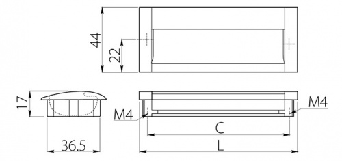 Ручка врізна GTV UA-326 160 мм, алюміній (UA-00-326160)_01