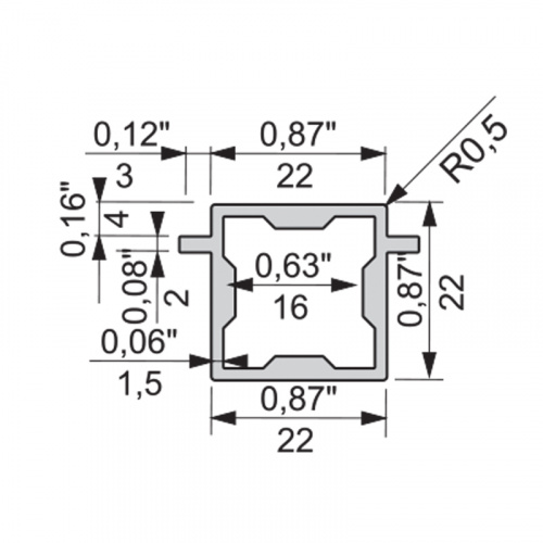 Труба квадратна IQUBE-22 подвійна 3,5 м Чорна