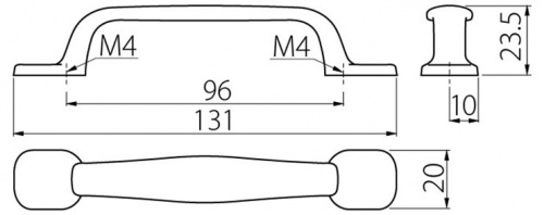 Ручка GTV UZ-12 96 мм, бронза (UZ-12-096-04)_01