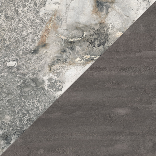 Стінова панель KRONOSPAN K552 SU Білий Айсберг Мармуровий / K352 RT Залізний Камінь 4100x640x10