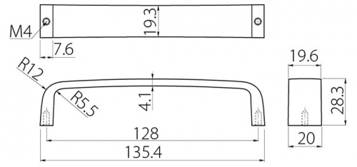 Ручка GTV G133 128 мм, сатин (UZ-133128-02)_01