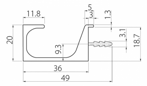 Ручка GTV PROFIL C 3500 мм, алюміній (PA-0242-35-50)_01