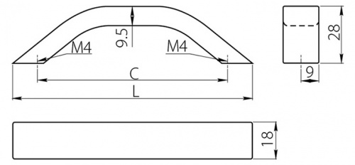 Ручка GTV UA-313 192 мм, алюміній (UA-00-313192)_01