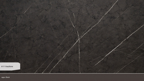 Компакт-плита Puricelli 6111 Grey Stone MM антифінгер 4200*1620*12 ядро чорне