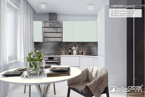 Фасад LUXEFORM Crystaline TopX1802 глибокий матовий MT-002U біле сонце вигляд 1