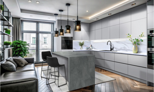Фасад idea LUXEFORМ ультраматовий МТ- 074 iS Сіра Фланель, 17,7мм