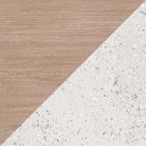 Стінова панель KRONOSPAN K214 RS Тіволі Світлий / K095 SU Мармур Тераццо Світлий 4100x640x10