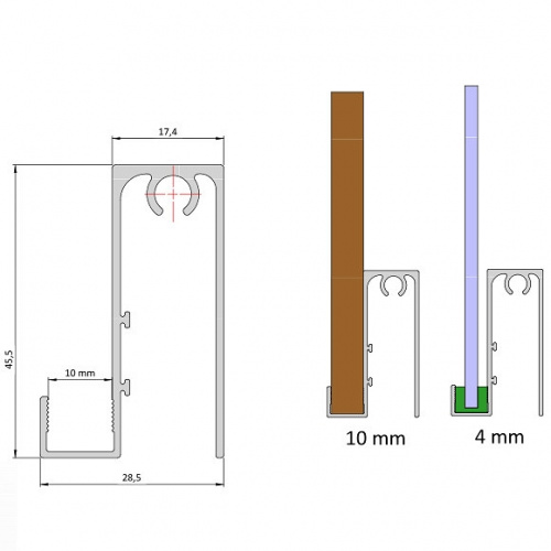 Рамка нижня FLAT LINE 10mm, L=3 m (A-LD10FL-300-05)_02
