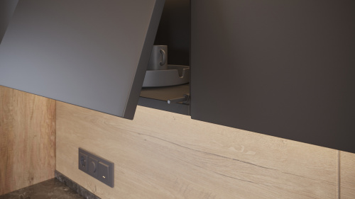 Відбійник GTV SALTO NOVA накладний довгий гумка, чорний