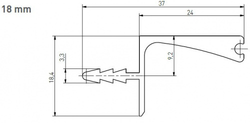 Профіль для верхніх модулів GTV VELLO 3000 мм 18 мм Чорний
