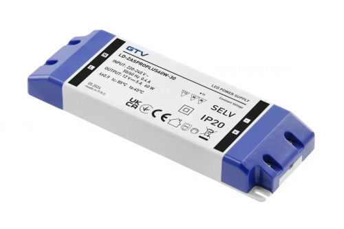 Блок живлення LED PRO+ 12V, 60W, input 220-240VAC, IP20, розм.185x65x22 mm