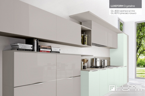 Фасад LUXEFORM Crystaline TopX1802 високоглянцевий GL-807U річкова галька вигляд 1