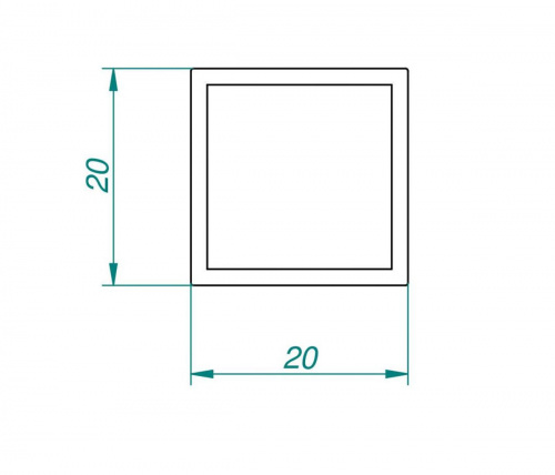 Профіль  20x20x1,5 L-4000 алюміній C-35 чорний анодований матовий