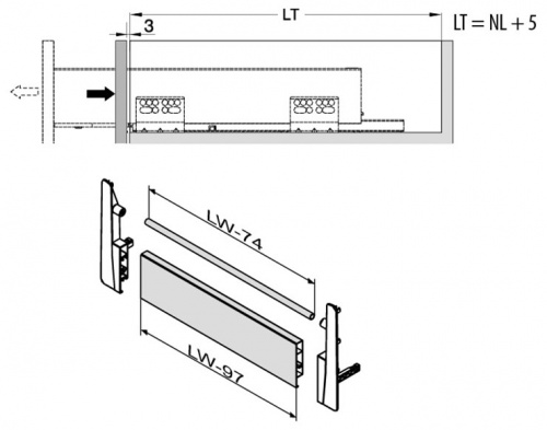 Висувна система MODERN BOX push to open L-400 високий (PB-D-P2O400C)_05