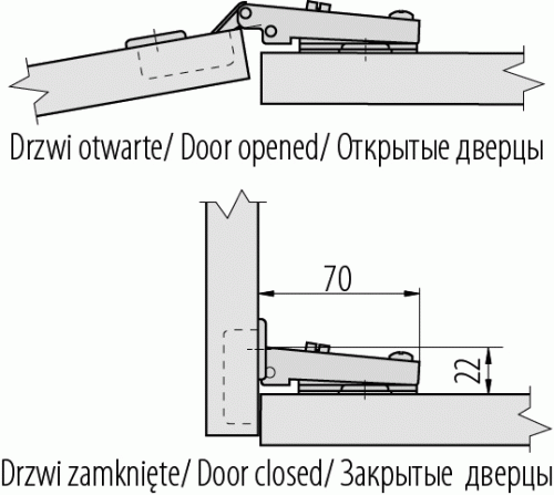 Завіс напівнакладний GTV Clip без пружини