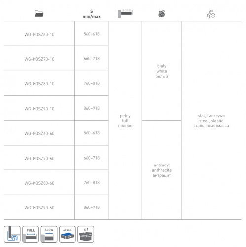 Корзина для білизни GTV ELITE 800мм з дотягом Білий (WG-KOSZ80-10)_02