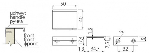Ручка GTV HEXI 96 мм, білий матовий (UA-HEXI96-10M)_01