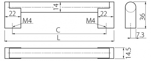 Ручка GTV UZ-336 128 мм, сталь (UZ-336128-06)_01