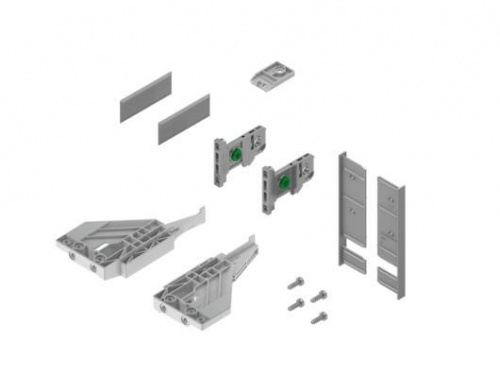 Комплект кріплень та заглушок для шухляди H89 Silver